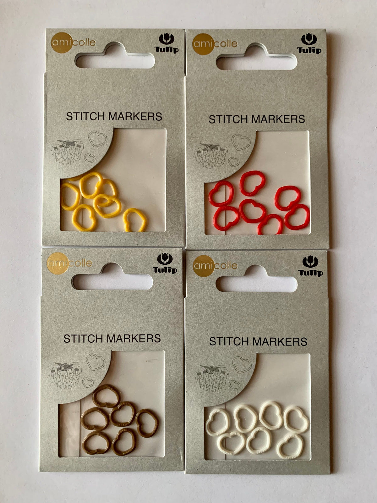 Tulip - Medium "Heart" Stitch Markers Amicolle Knitting Accessories