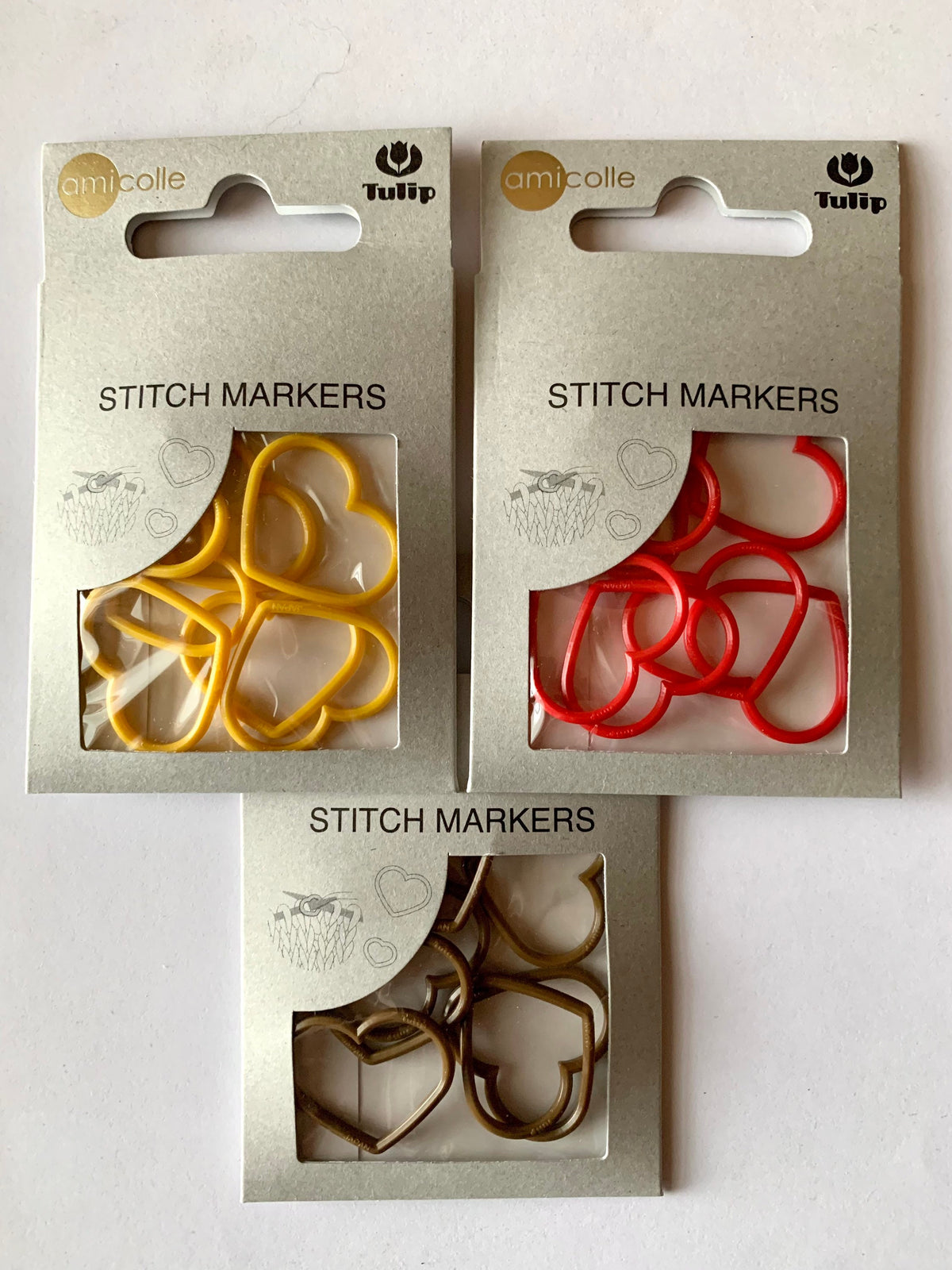 Tulip - Extra Large "Heart" Stitch Markers Amicolle Knitting Accessories