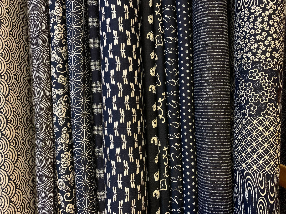 Sevenberry - SWATCHES 30-Piece Cotton Fabric - Navy Blue Beige