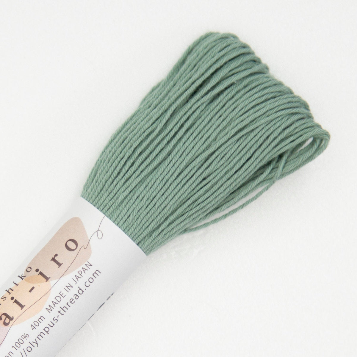 Olympus - Cotton Sashiko Thread 40m Skein - "Awai-Iro" Color #A8 Green Tea