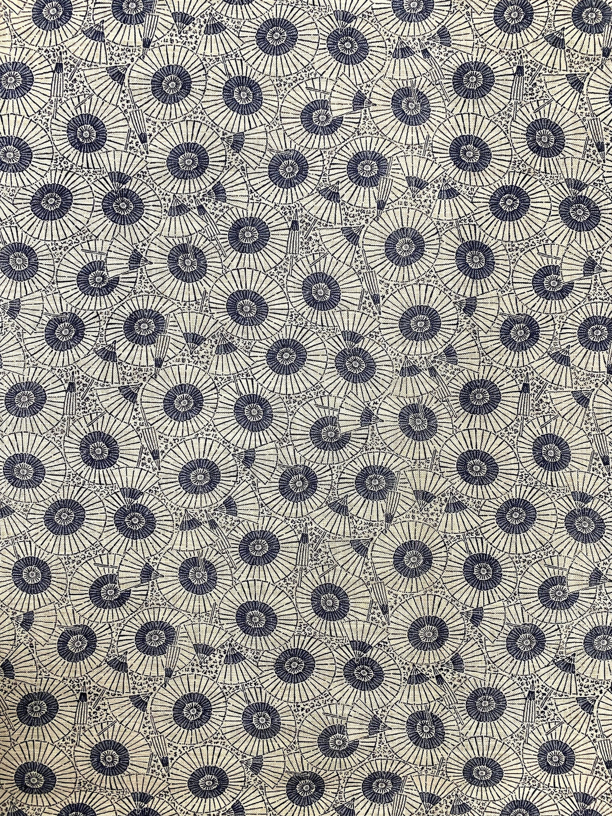 Sevenberry Vintage Parasols Japanese cotton fabric 83046-1-3 beige blue