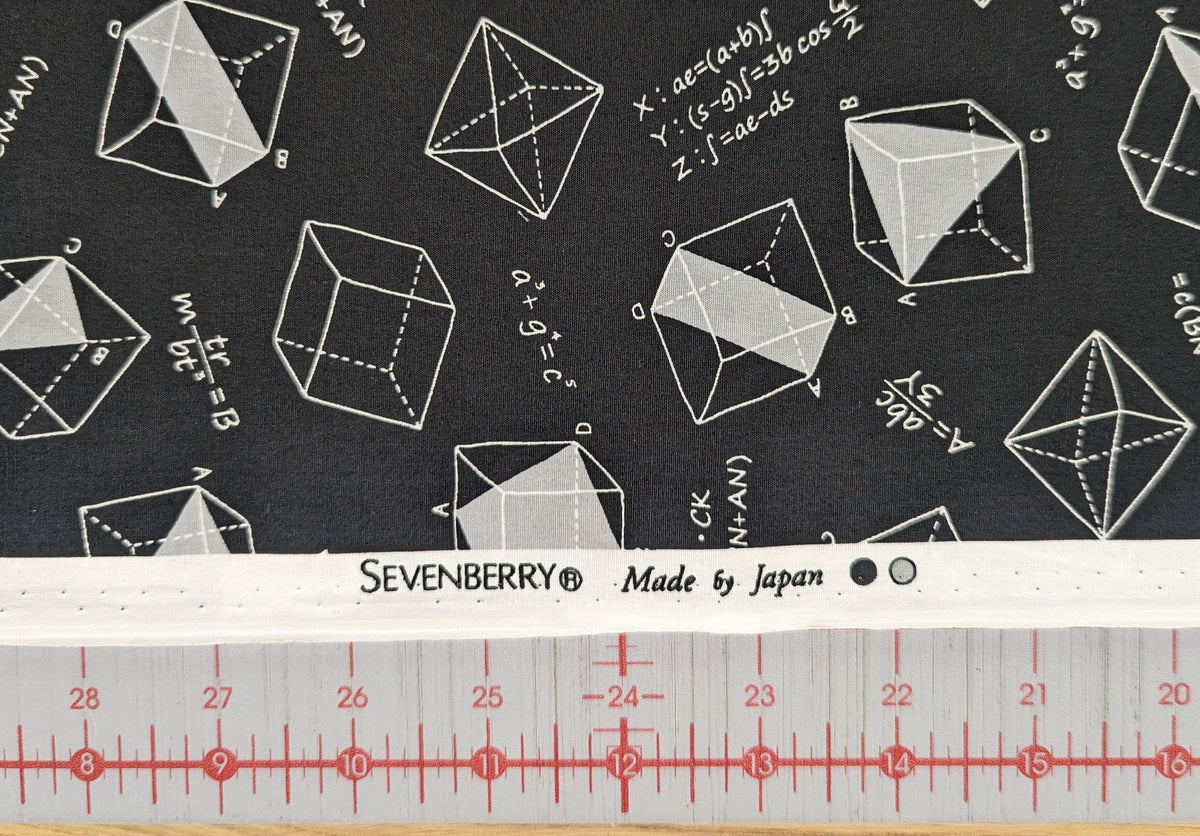 Sevenberry - SALE Geometry Cotton Fabric - Black Gray