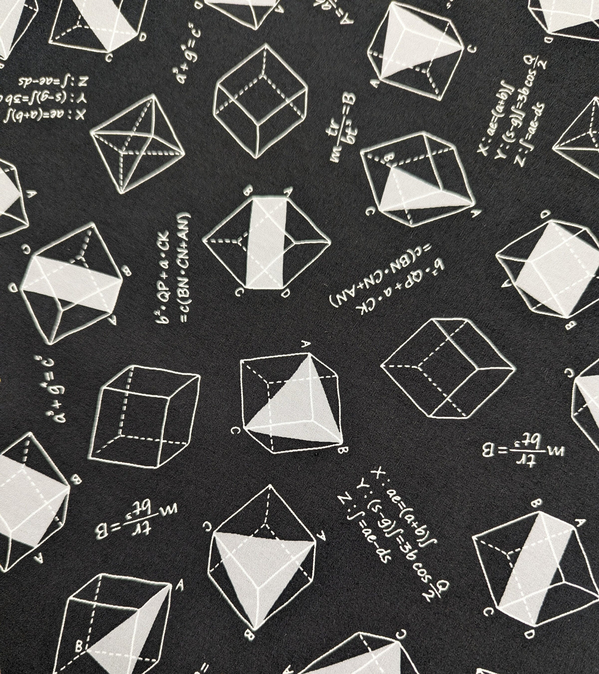 Sevenberry - SALE Geometry Cotton Fabric - Black Gray