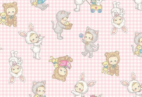 QuiltGate - PRE-CUT Animal Onesies Puni Puni Candy Cotton Fabric Fat Quarter