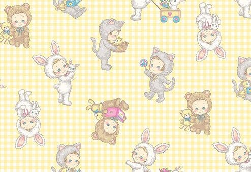 QuiltGate - PRE-CUT Animal Onesies Puni Puni Candy Cotton Fabric Fat Quarter