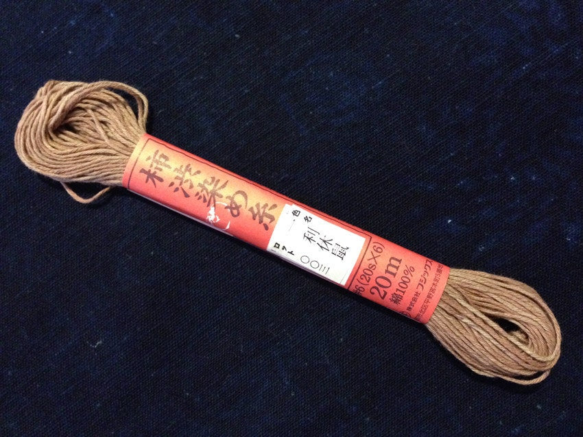 Fujix - Cotton Thread Hand Dyed with Persimmon - #1 Light Ash Gray Brown
