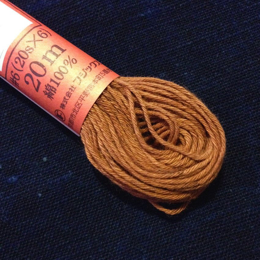 Fujix - Cotton Thread Hand Dyed with Persimmon - #4 Russet Red Brown Sparrow Head