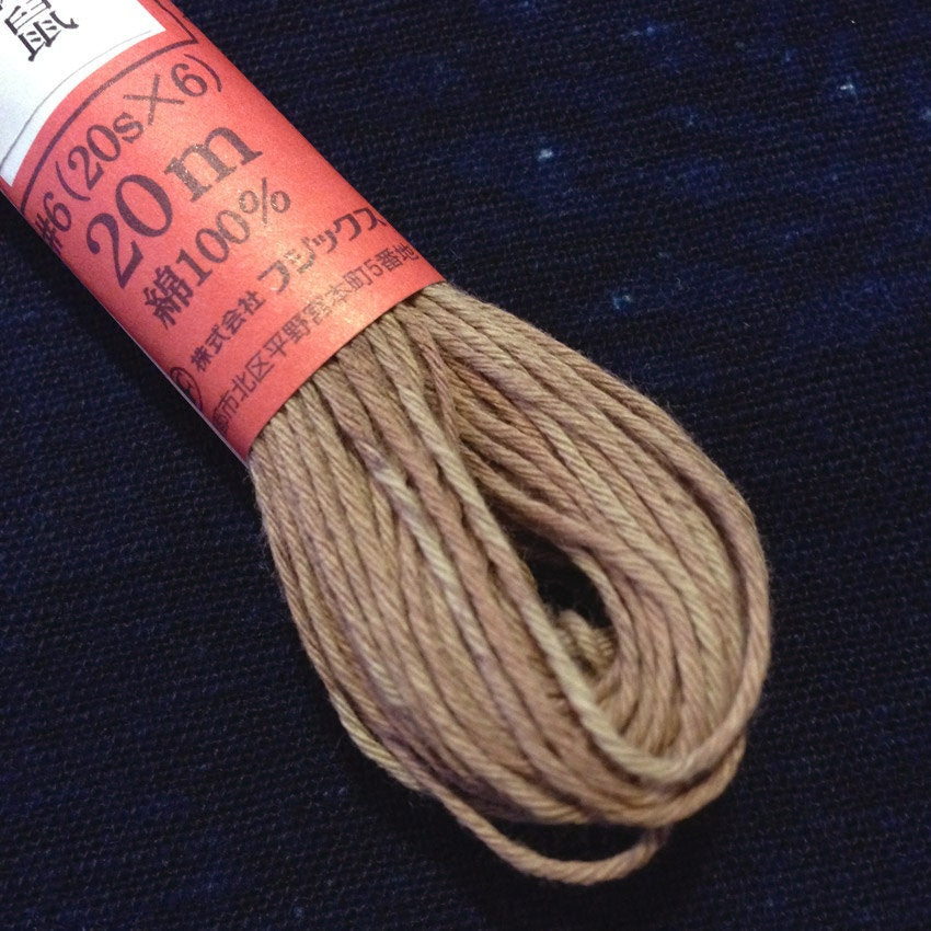 Fujix - Cotton Thread Hand Dyed with Persimmon - #1 Light Ash Gray Brown