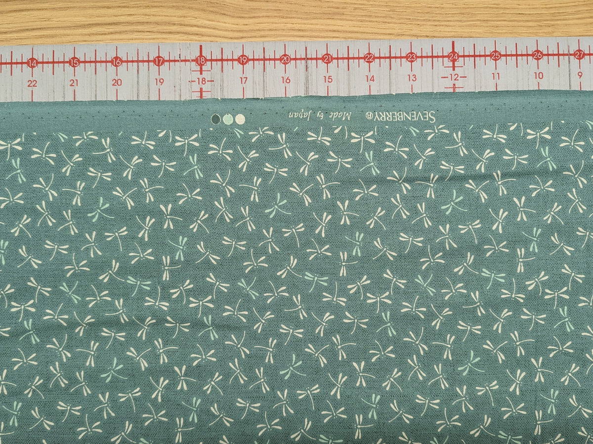Dragonflies in Teal Sevenberry Japanese cotton fabric 88222 7-2