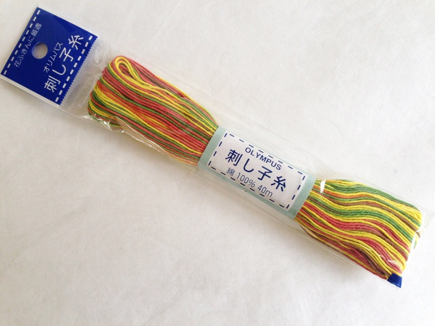 Olympus - Cotton Sashiko Thread 20m Skein - Color #71 Variegated Autumn Leaf