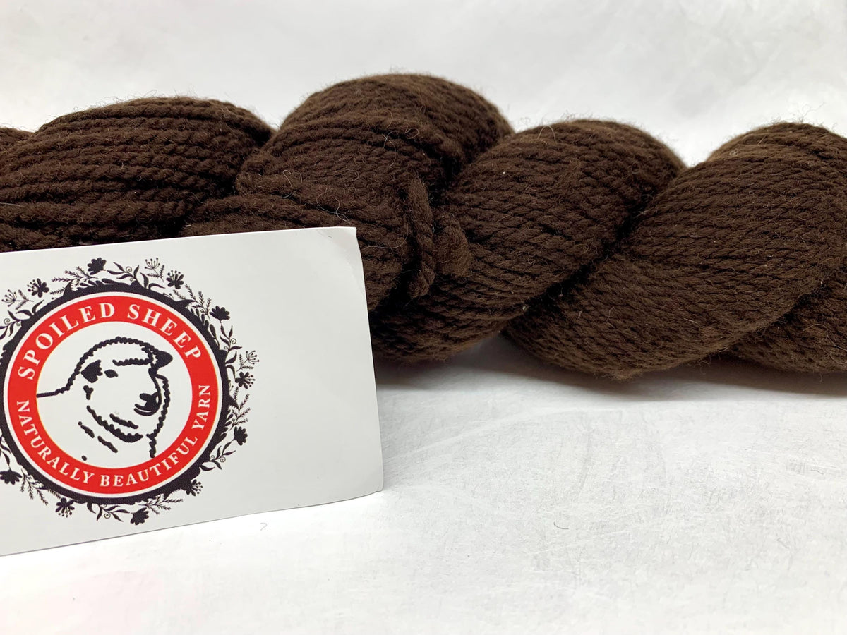 Spoiled Sheep - Romney/Rambouillet Cross Yarn 200yd - Daphne #15 Cocoa Brown