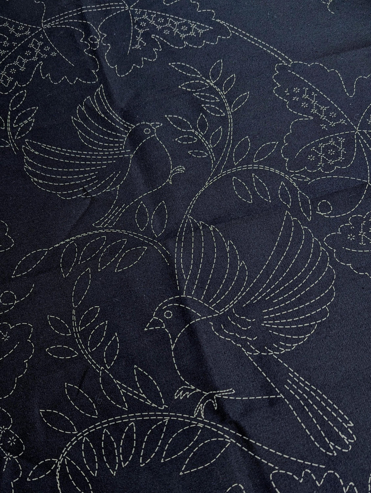 Orimono Imports - Vineyard Sashiko Washout Fabric Panel - Navy