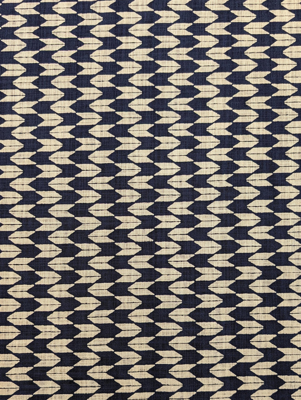 Sevenberry Yagasuri Arrows Japanese cotton fabric 88223-27 navy blue beige