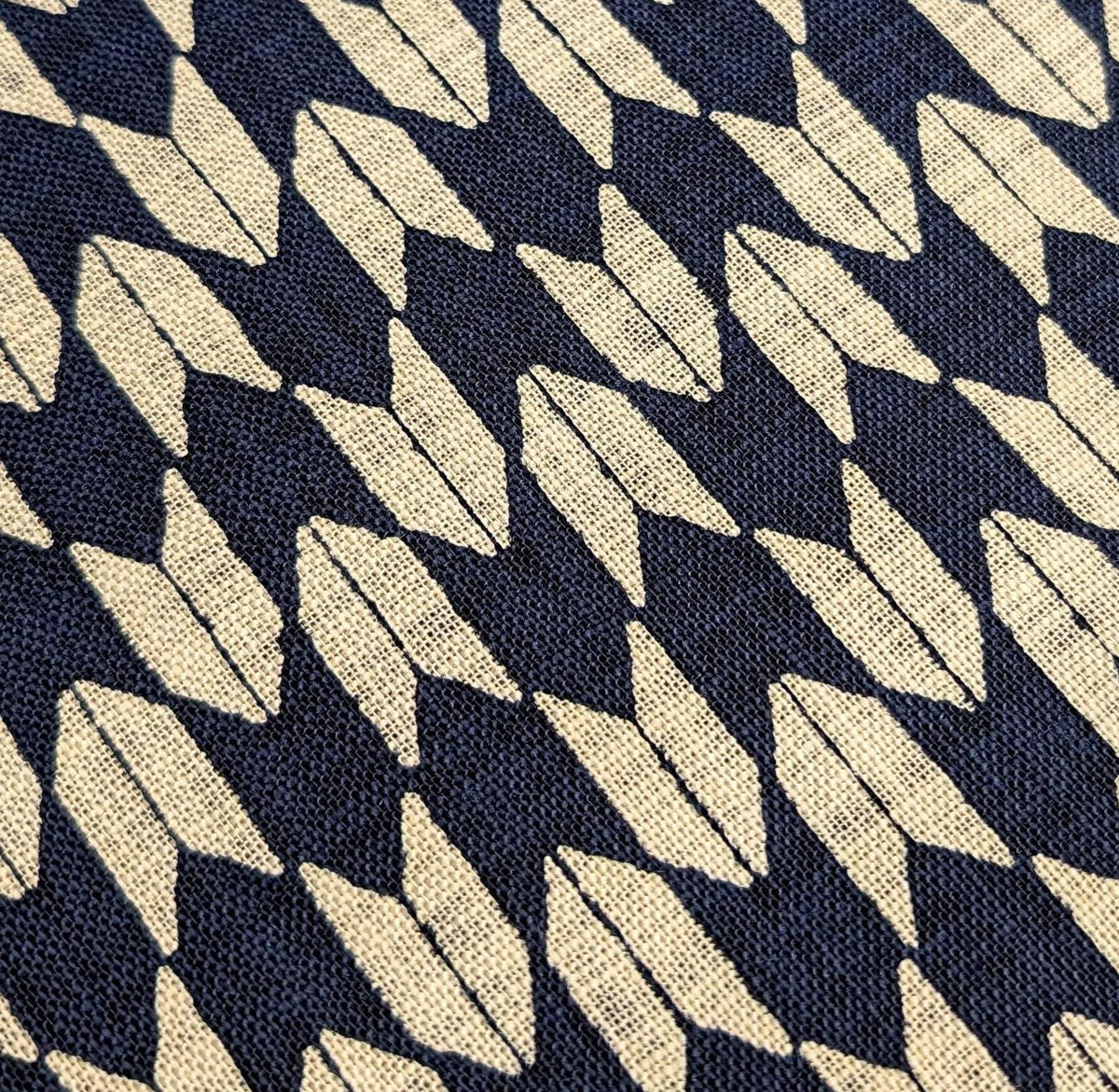 Sevenberry Yagasuri Arrows Japanese cotton fabric 88223-27 navy blue beige