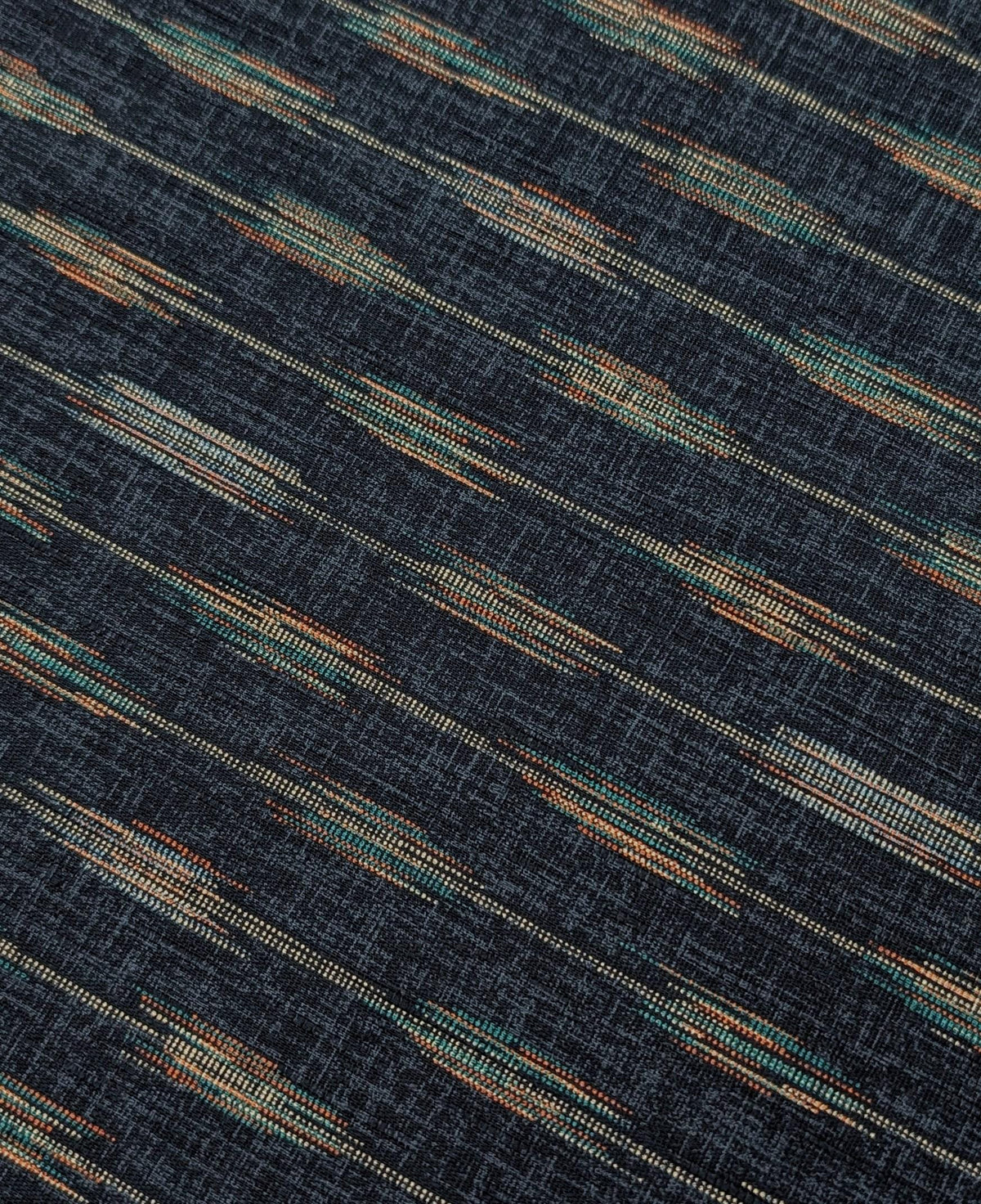 Morikiku Arrows in indigo blue Japanese cotton dobby fabric M17000 B22