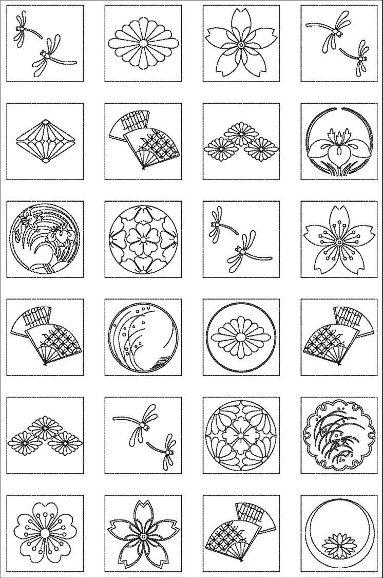 Orimono Imports - Crest Blocks Sashiko Washout Fabric Panel