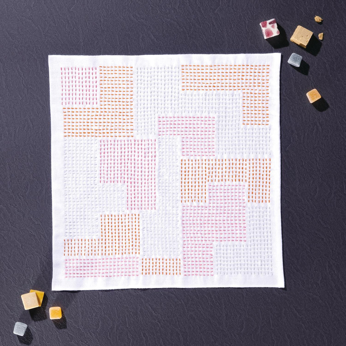 Olympus - #1119 Peaks Japanese Cotton Sashiko Sampler Cloth - White H-1119
