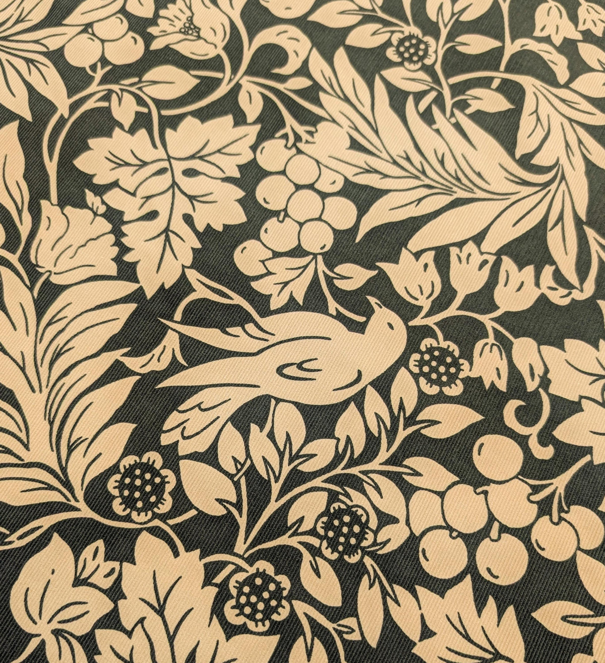 Kobayashi - NEW Botanical Doves Pin Wale Cotton Corduroy - Ivory & Green
