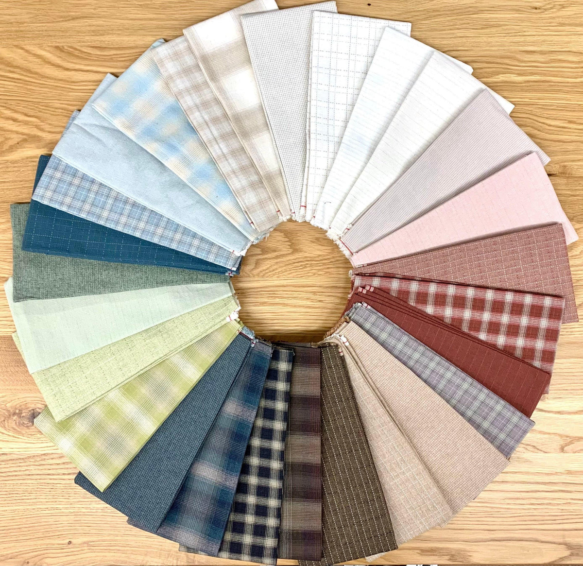 Cosmo - PRE-CUT Small Grid Yarn Dyed Cotton Taupe - Mixed Colors