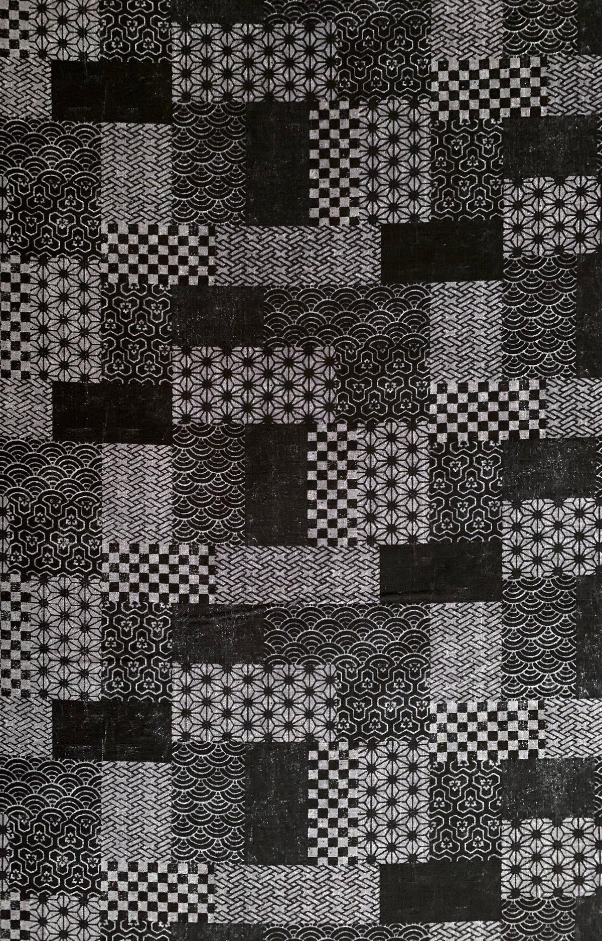 Patchwork Sevenberry Japanese cotton dobby fabric 850350-3-4 black