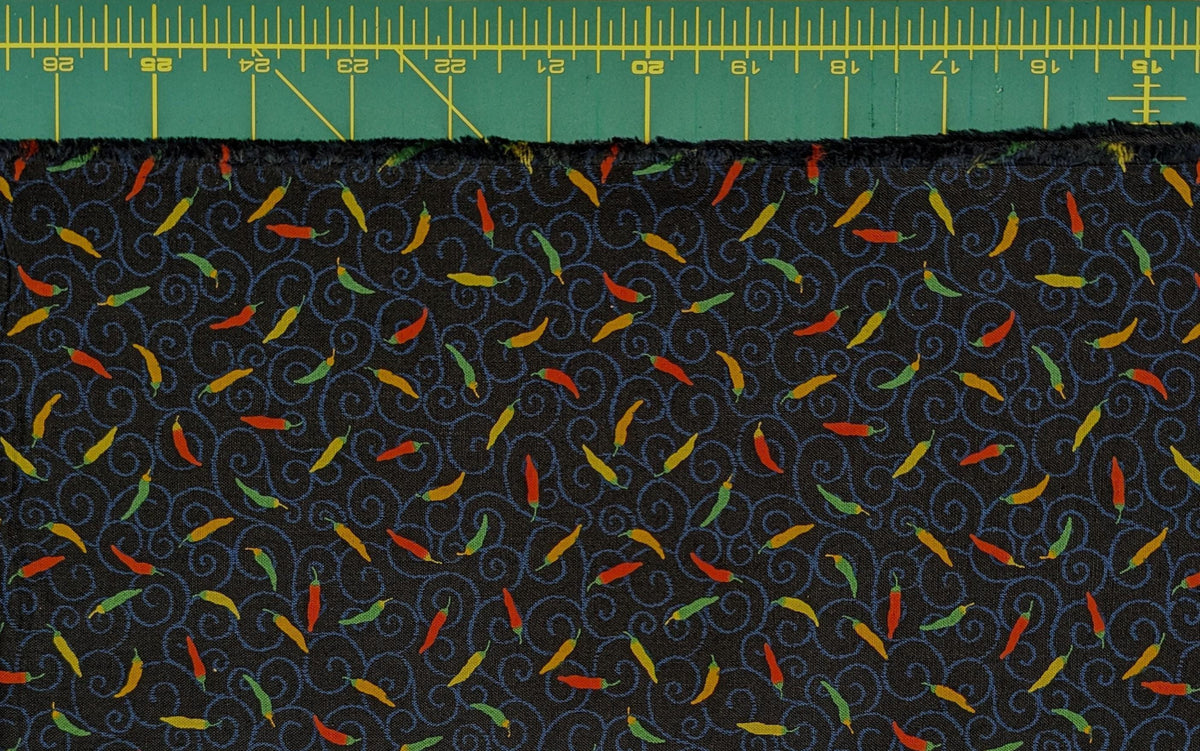 Sevenberry - Tiny Chilis Cotton Fabric - Black