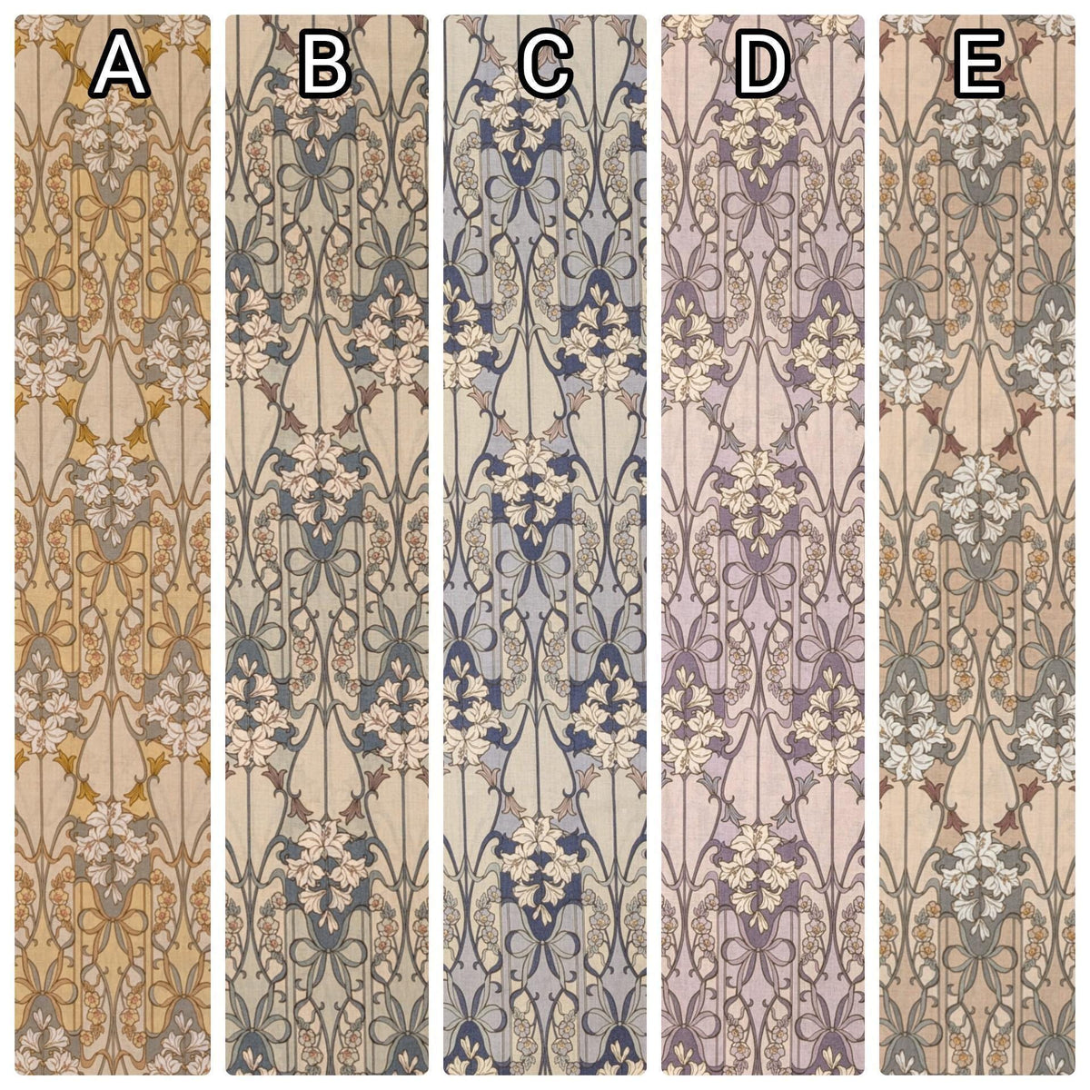 Hokkoh - Nouveau Flower Filigree Cotton Lawn - Purple