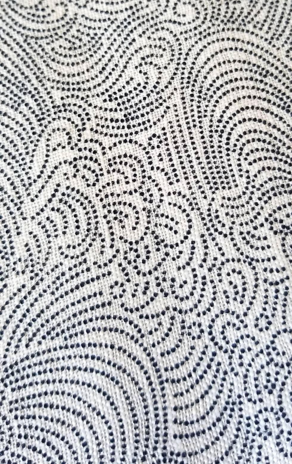 Sevenberry - Dotted Waves Cotton Fabric - Ivory White