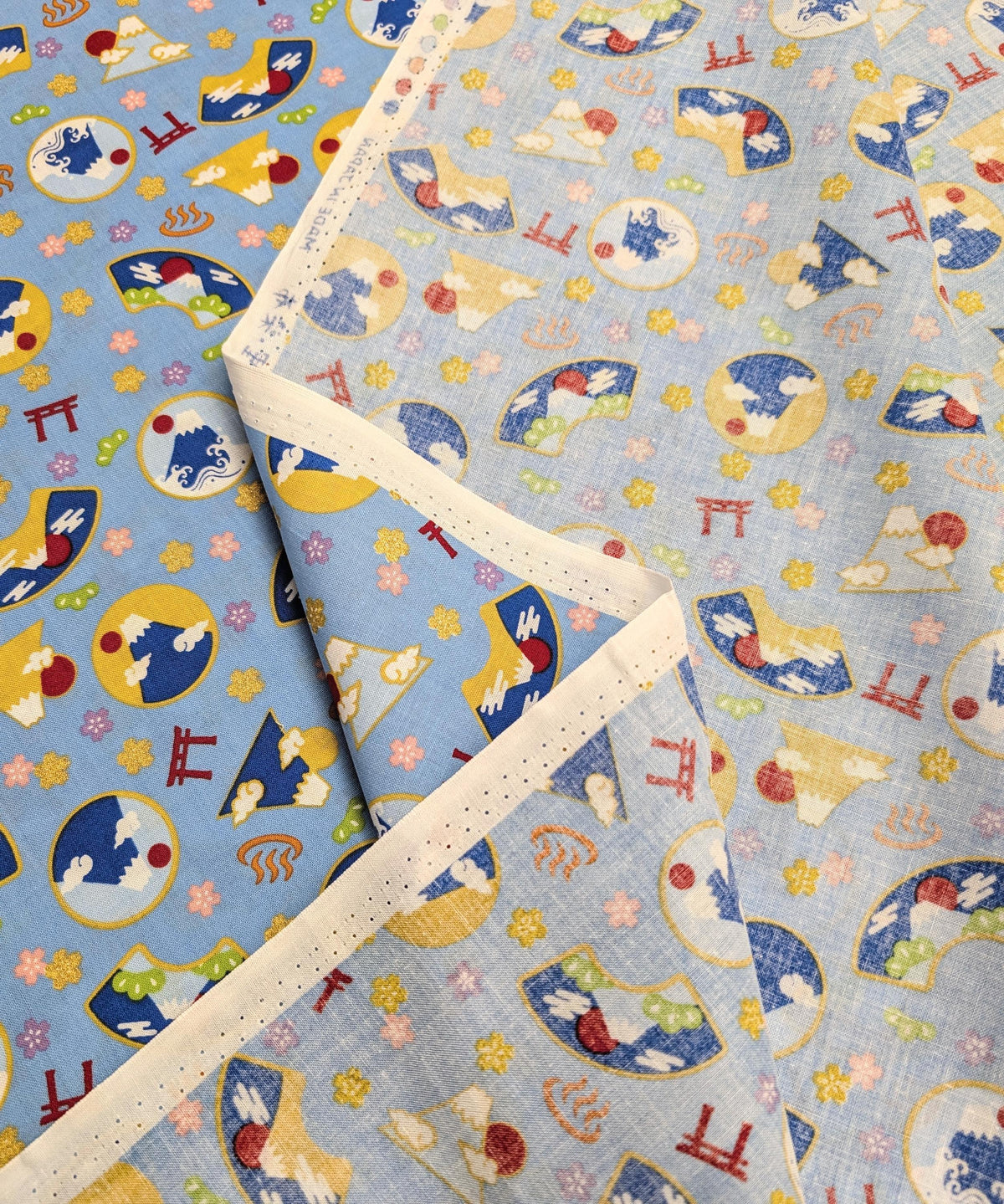 Asano - Mountain Onsen Cotton Fabric - Blue