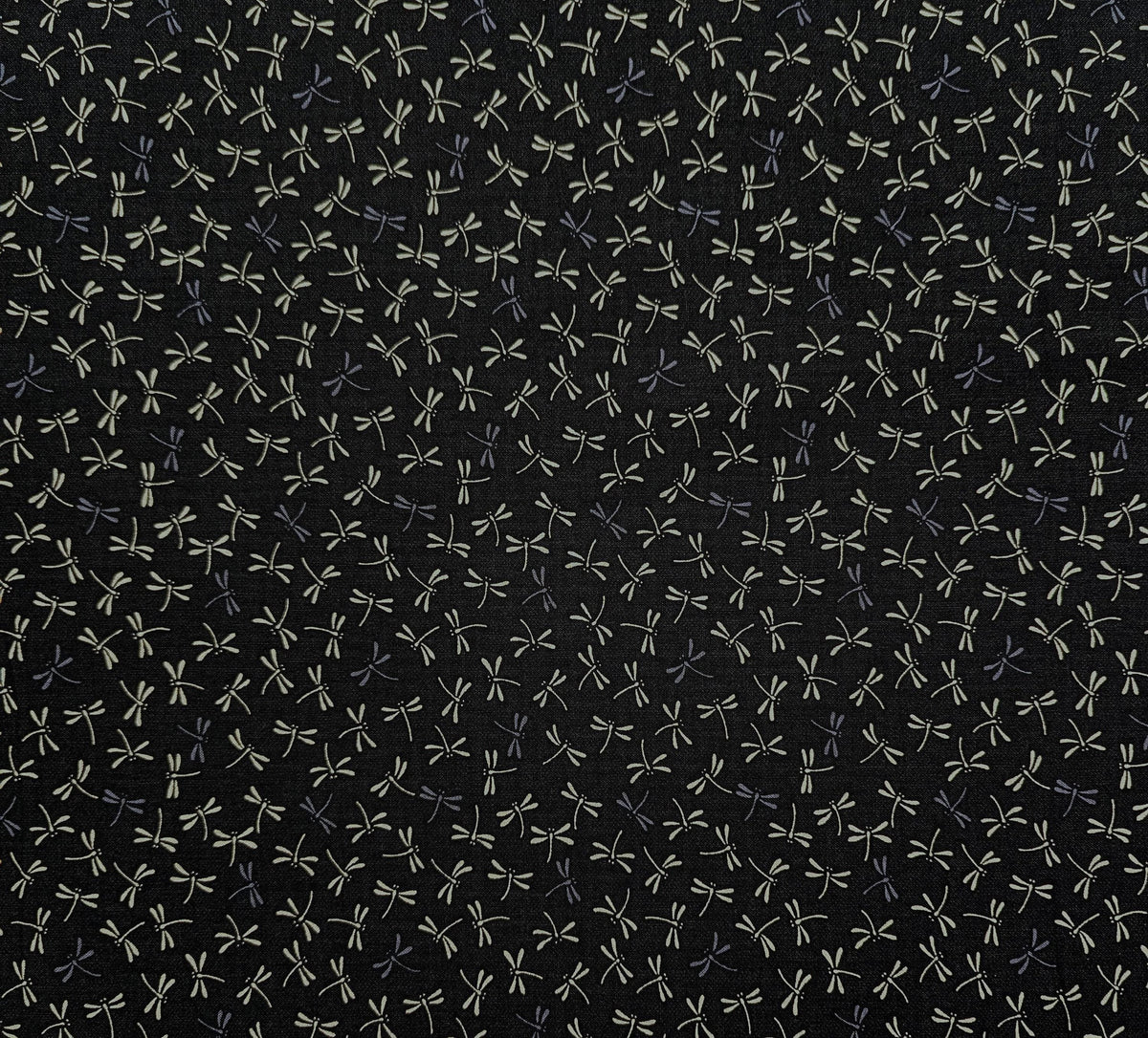 Sevenberry - Dragonflies in Black Cotton Fabric - Black