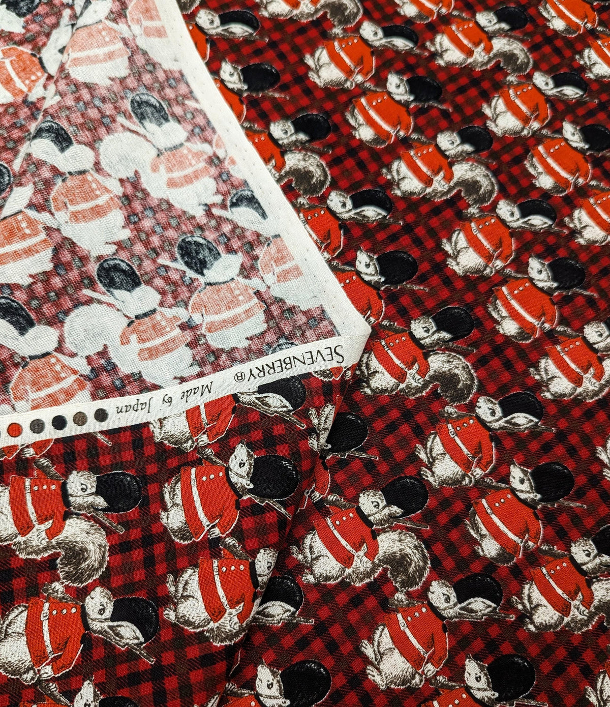 Sevenberry - Forest Brigade Cotton Fabric - Red Black White