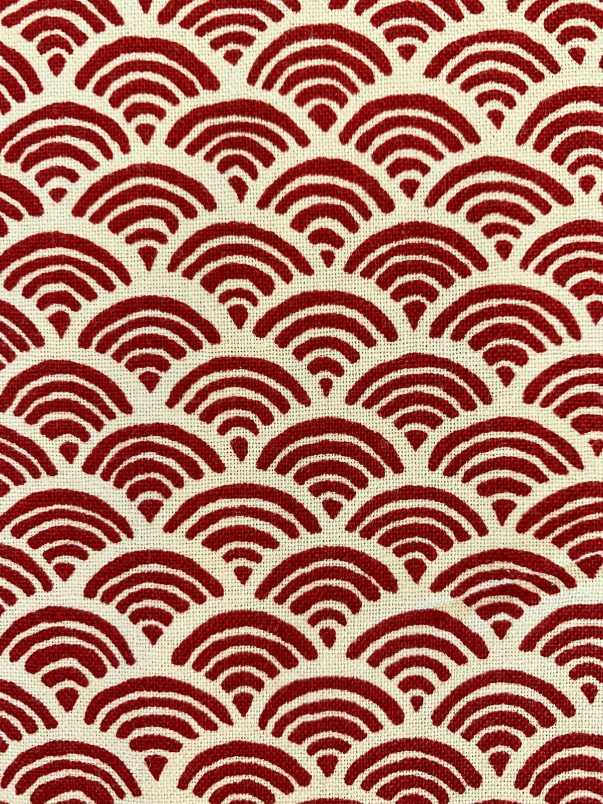 Sevenberry - Waves Cotton Fabric - Red Beige