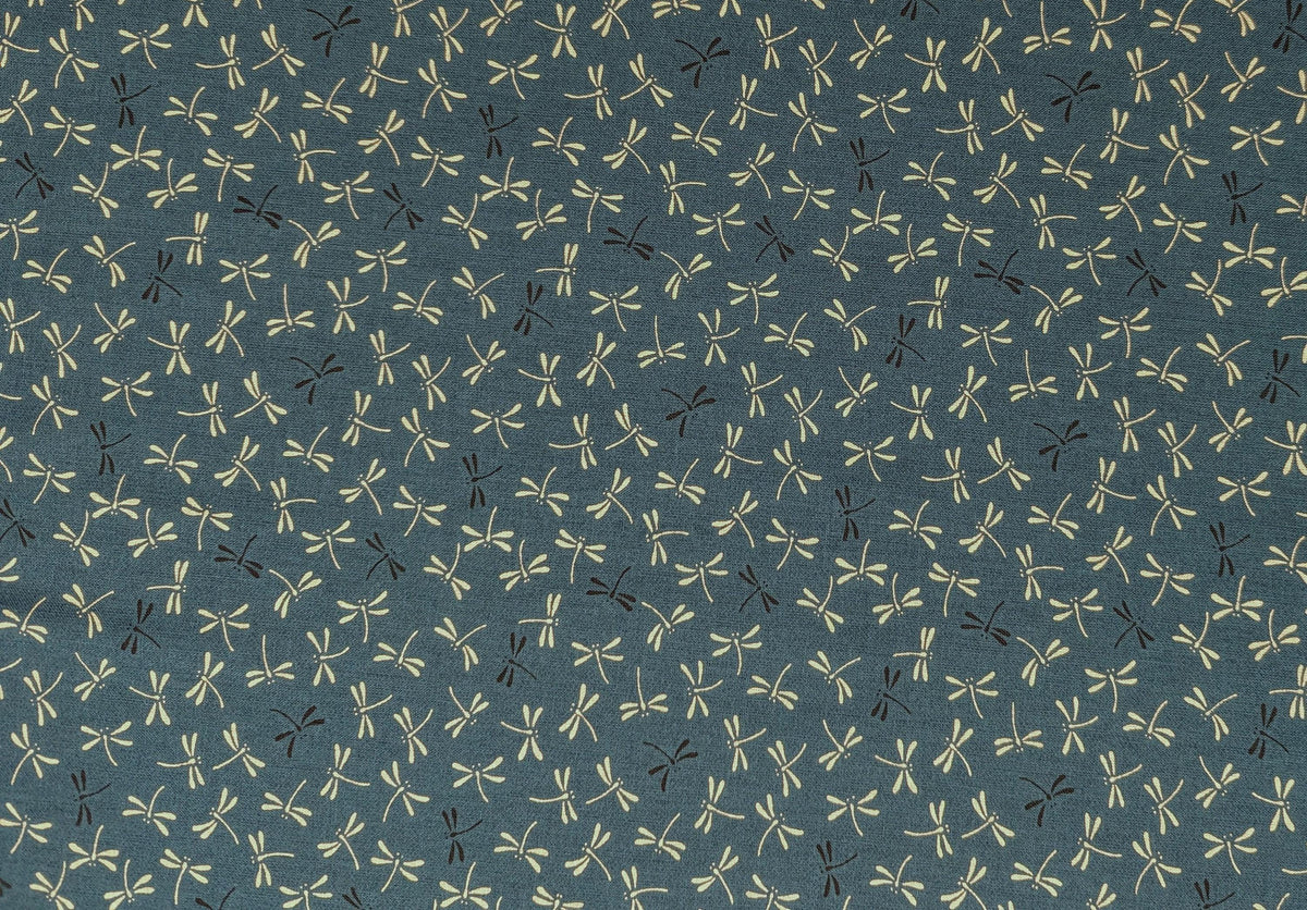Sevenberry - Dragonflies in Deep Teal Cotton Fabric - Deep Teal