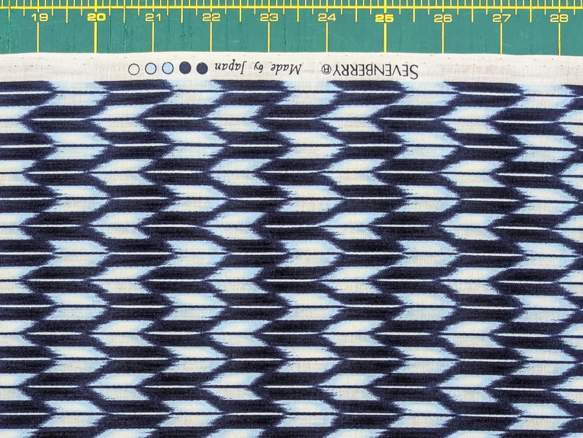 Sevenberry - Arrow Printed Shibori-Style Collection Cotton Fabric - Blue White Navy