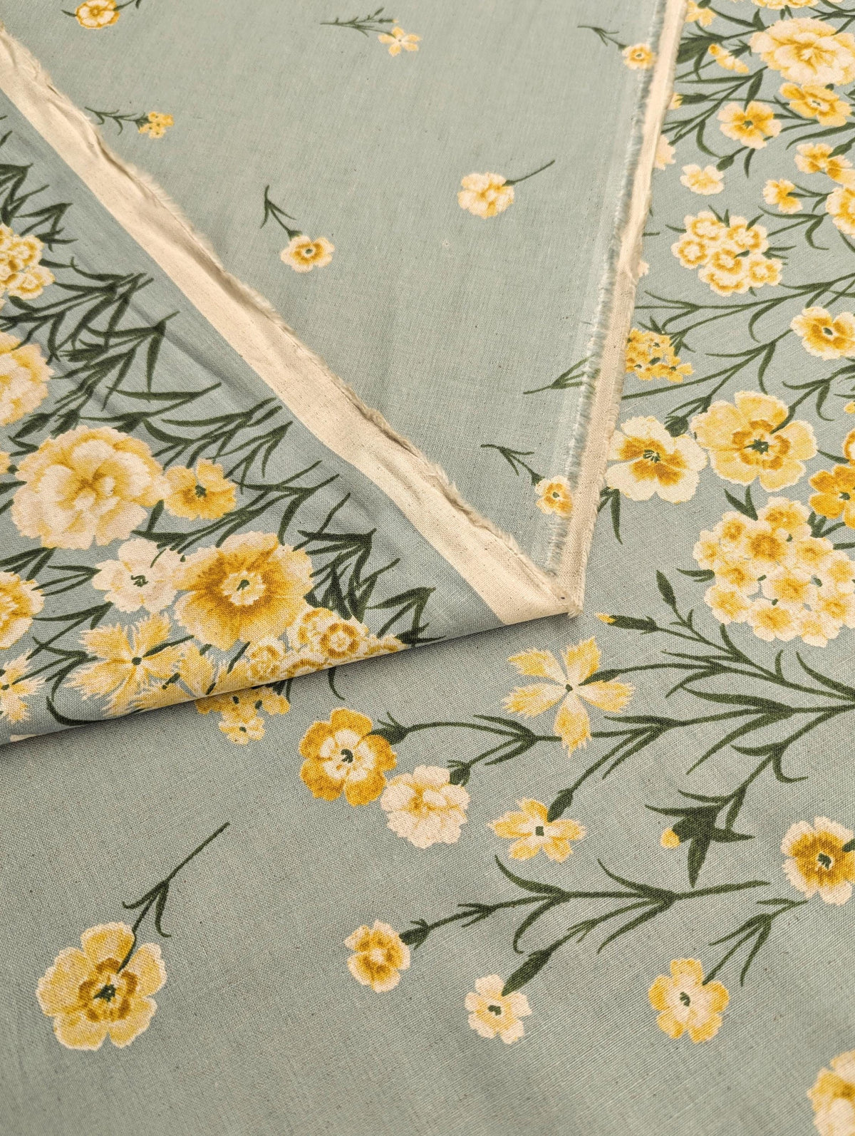 Koizumi - Summer Meadows Panel Momen-T Cotton/Linen Fabric - Green