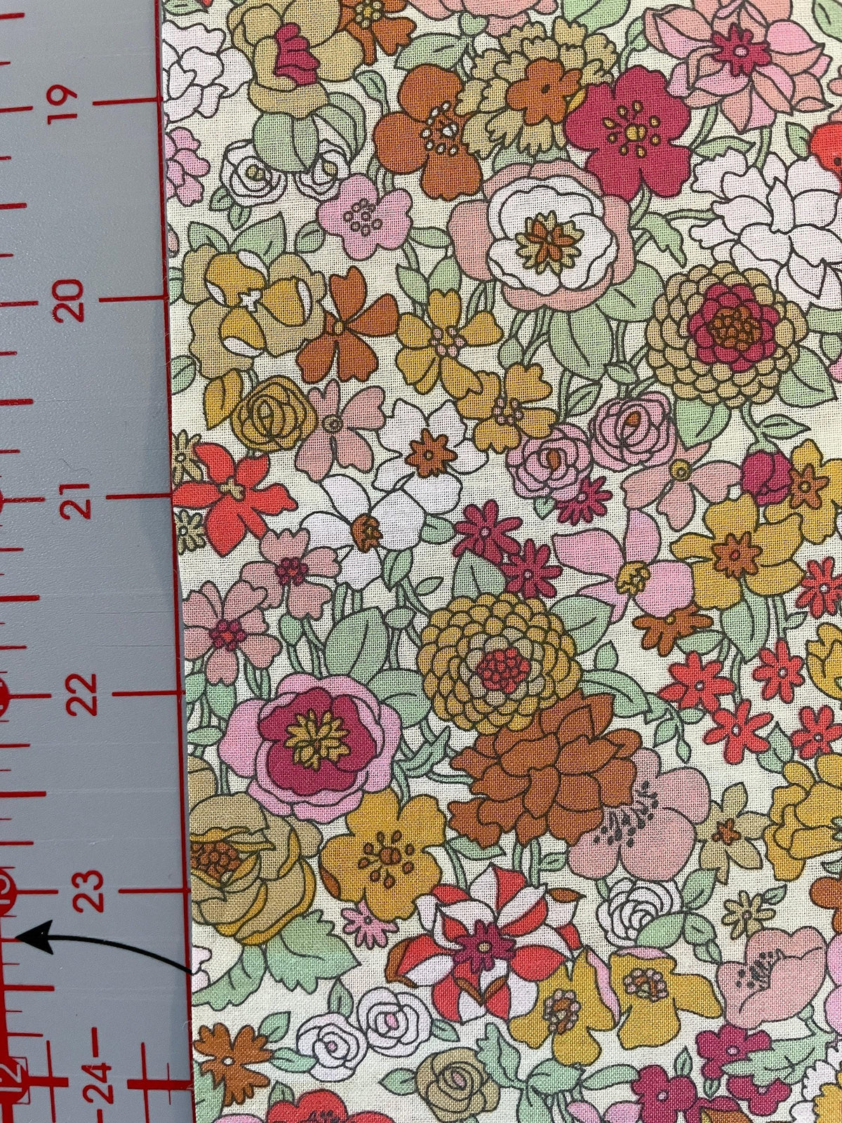 Sunwell - Bold Blooms Cotton Lawn - Cream Pink Orange