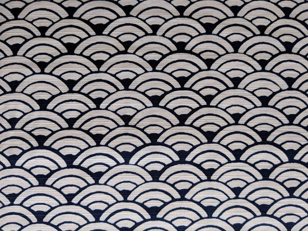 Sevenberry - Waves Cotton Dobby - White Navy