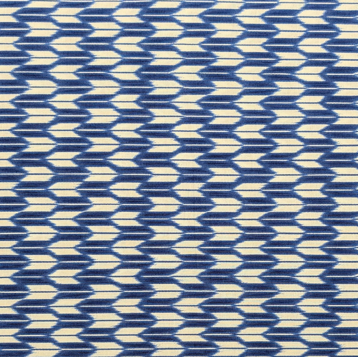 Sevenberry - Arrow Printed Shibori-Style Collection Cotton Fabric - Medium Blue and White