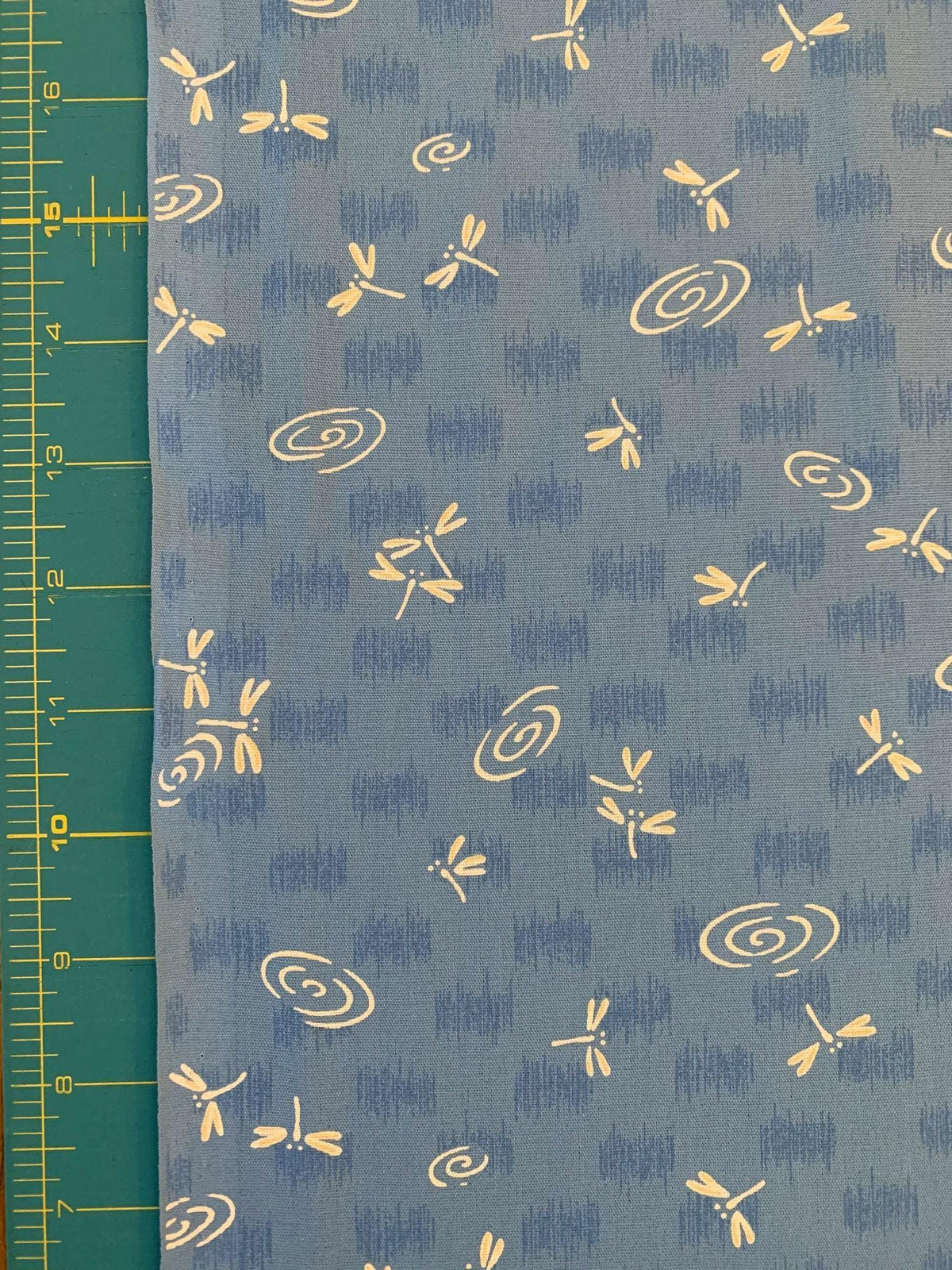 Dragonflies at the Water's Edge in blue Japanese cotton fabric 3030-4B