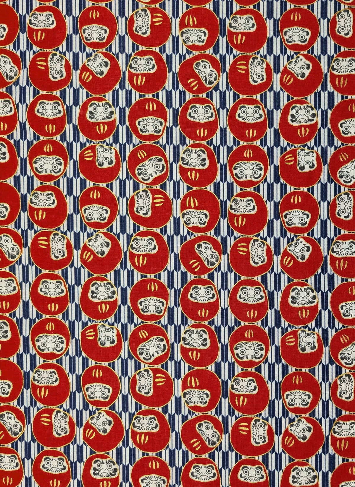 Hokkoh - Yagasuri Daruma Cotton Fabric - Blue and White