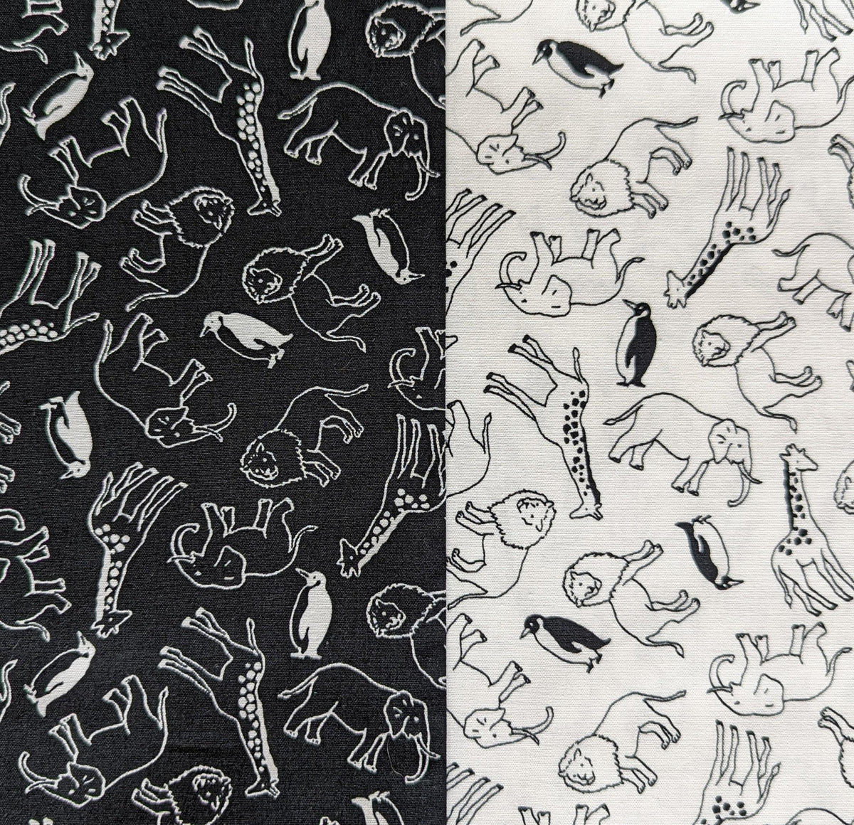 Sevenberry - African Animals Cotton Fabric - Black
