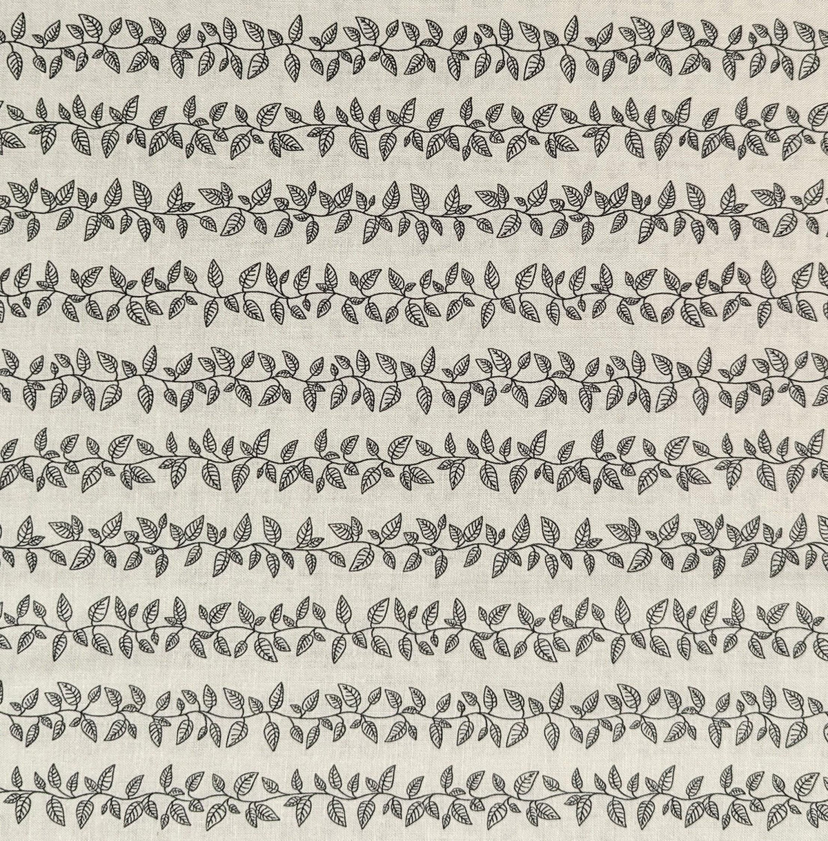 Cosmo - Vining Leaves Cotton Sheeting - White & Gray