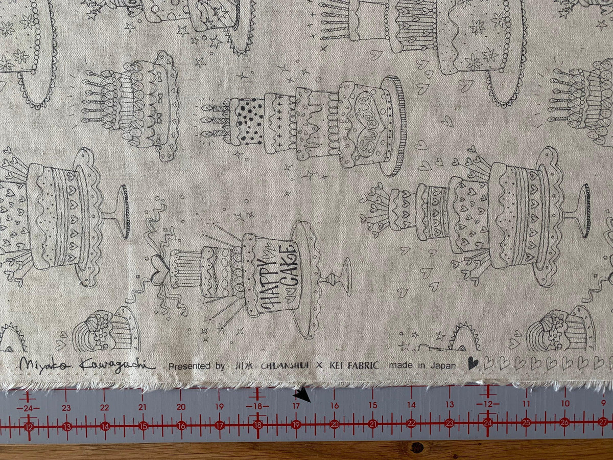 Kei - Happy Cake Cotton/Linen Oxford Canvas - Natural Off-White
