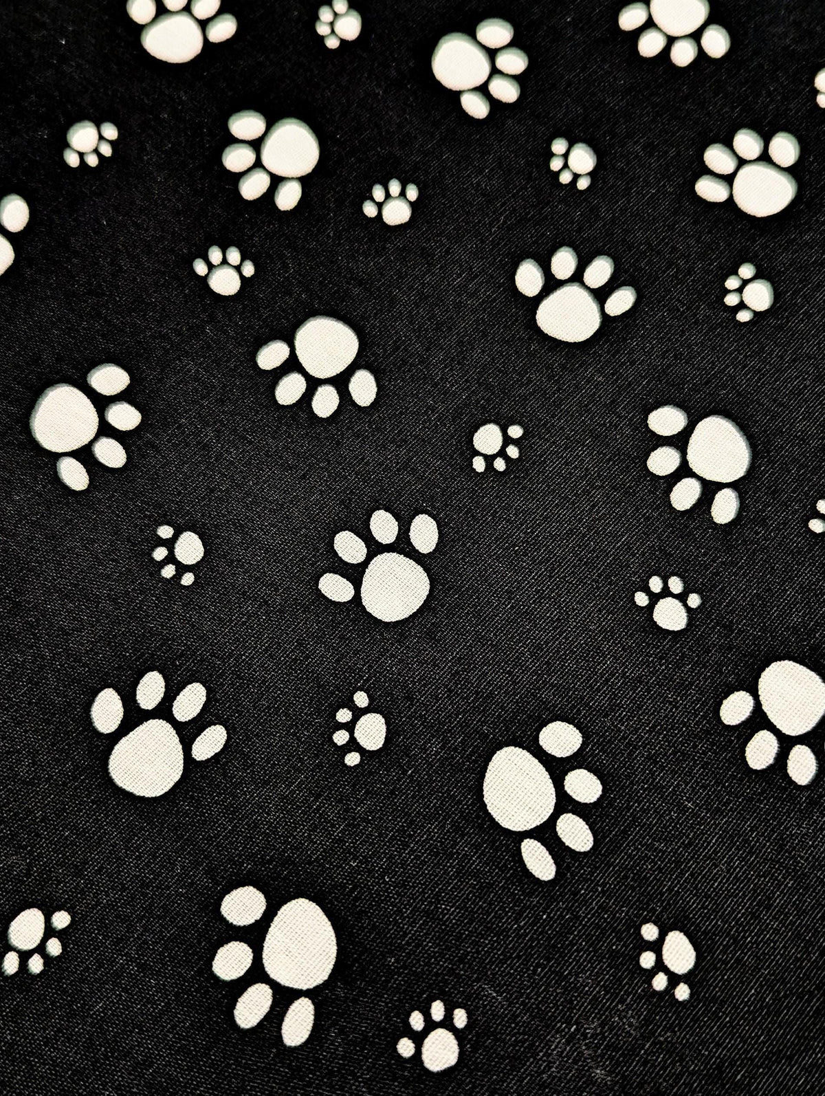 Koyama - Paw Prints Cotton Fabric - Black