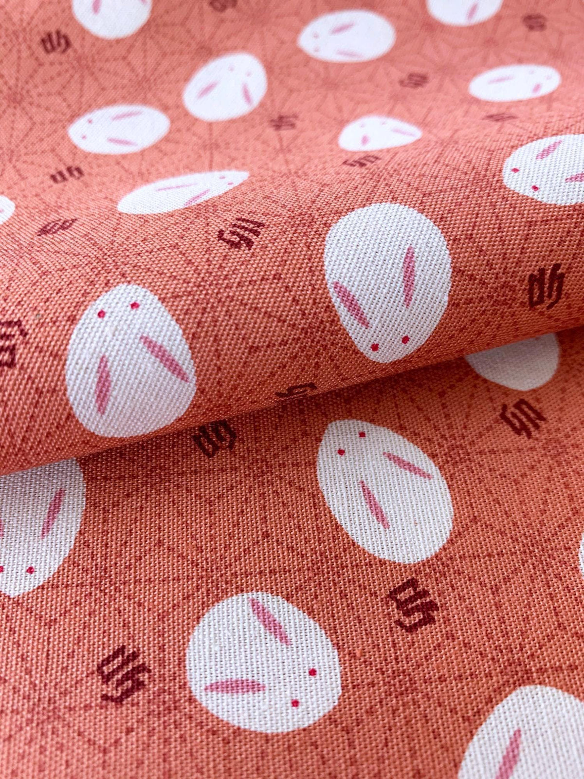 Yamaoka - Slipper Bunnies Cotton Fabric - Pink