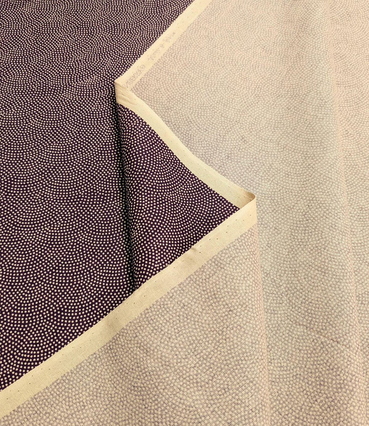 Sevenberry Same-Komon (Shark Skin) Japanese cotton fabric 88222-10-7 beige & purple