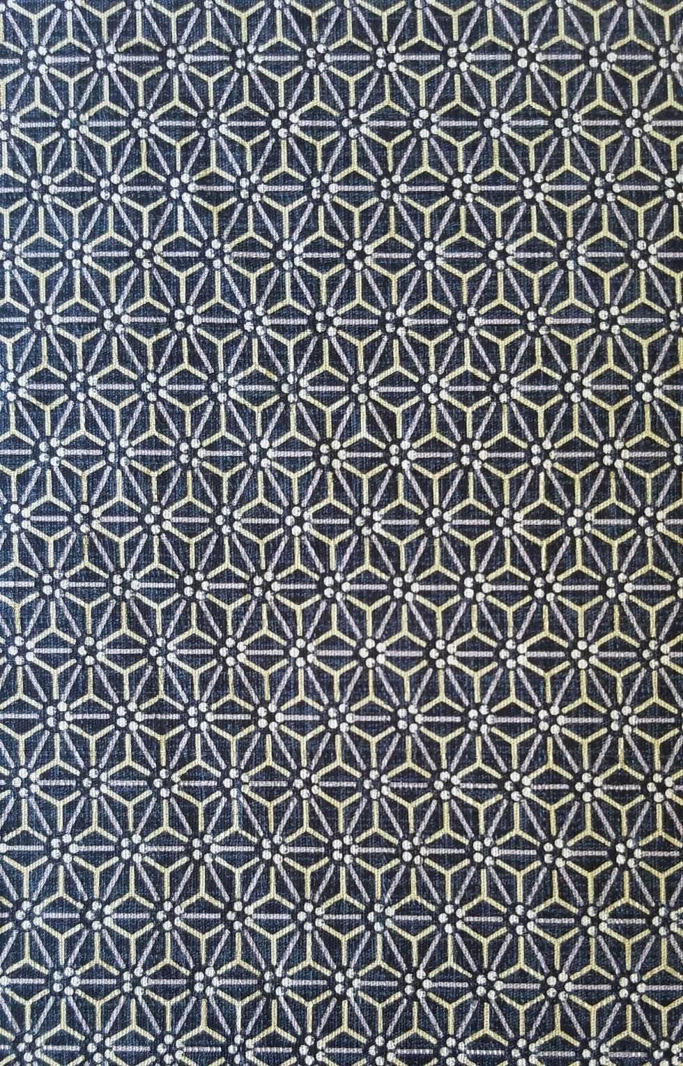 Morikiku - Asanoha Hemp Leaf Star Cotton Dobby - Blue