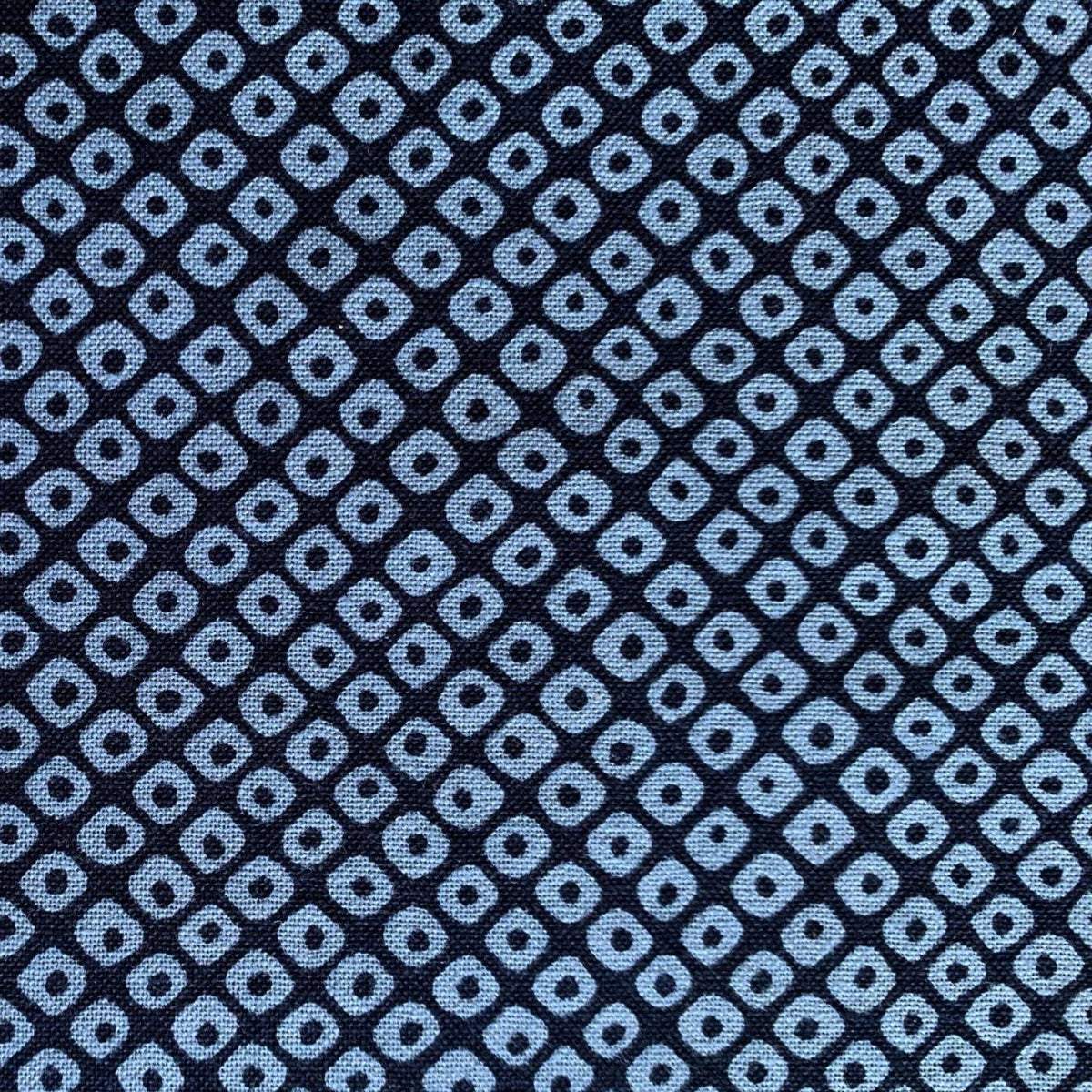 Kanoko Dots Sevenberry Japanese cotton fabric 88220-6-4 navy blue on blue