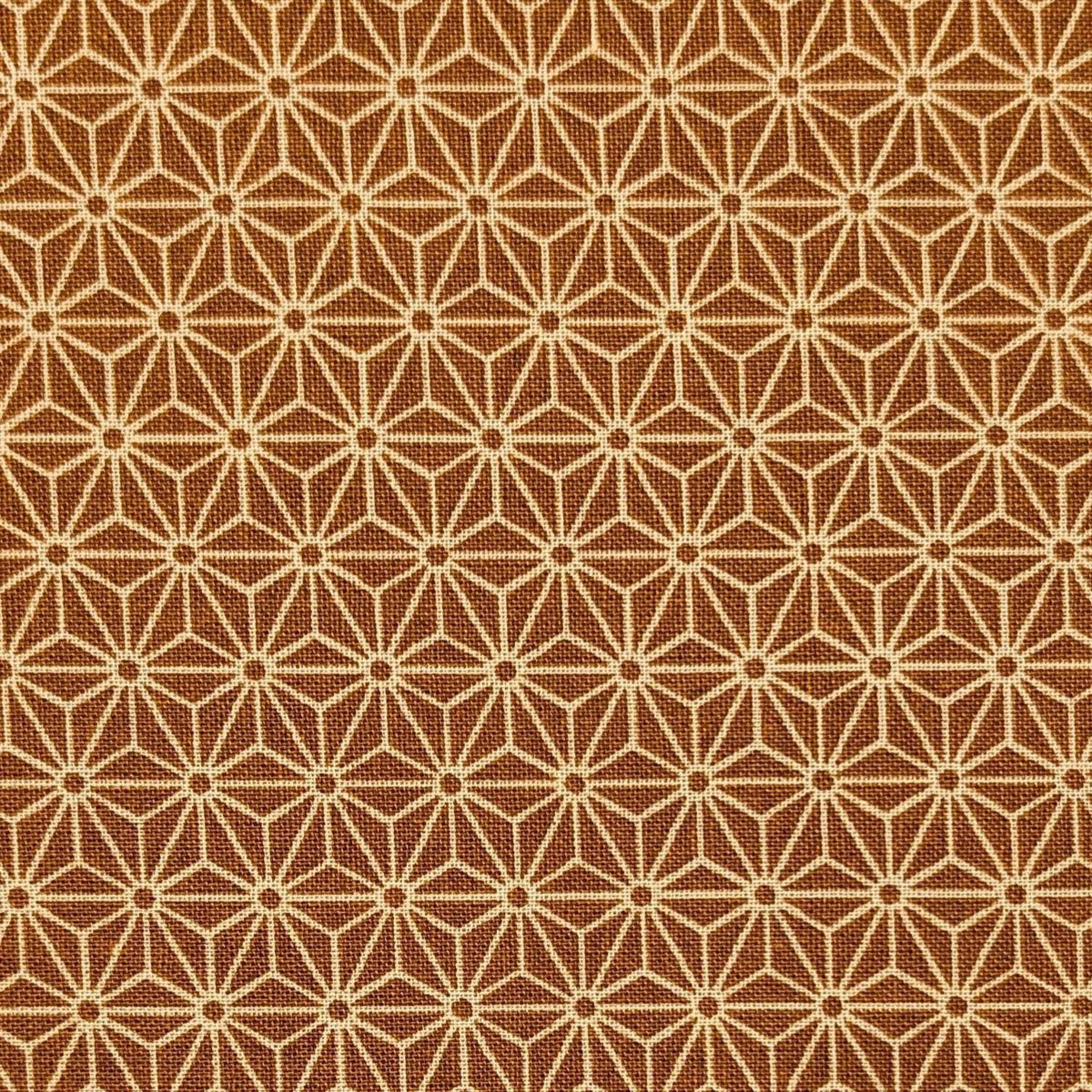 Sevenberry Small Asanoha stars Japanese cotton fabric 88222-2-12 beige & orange