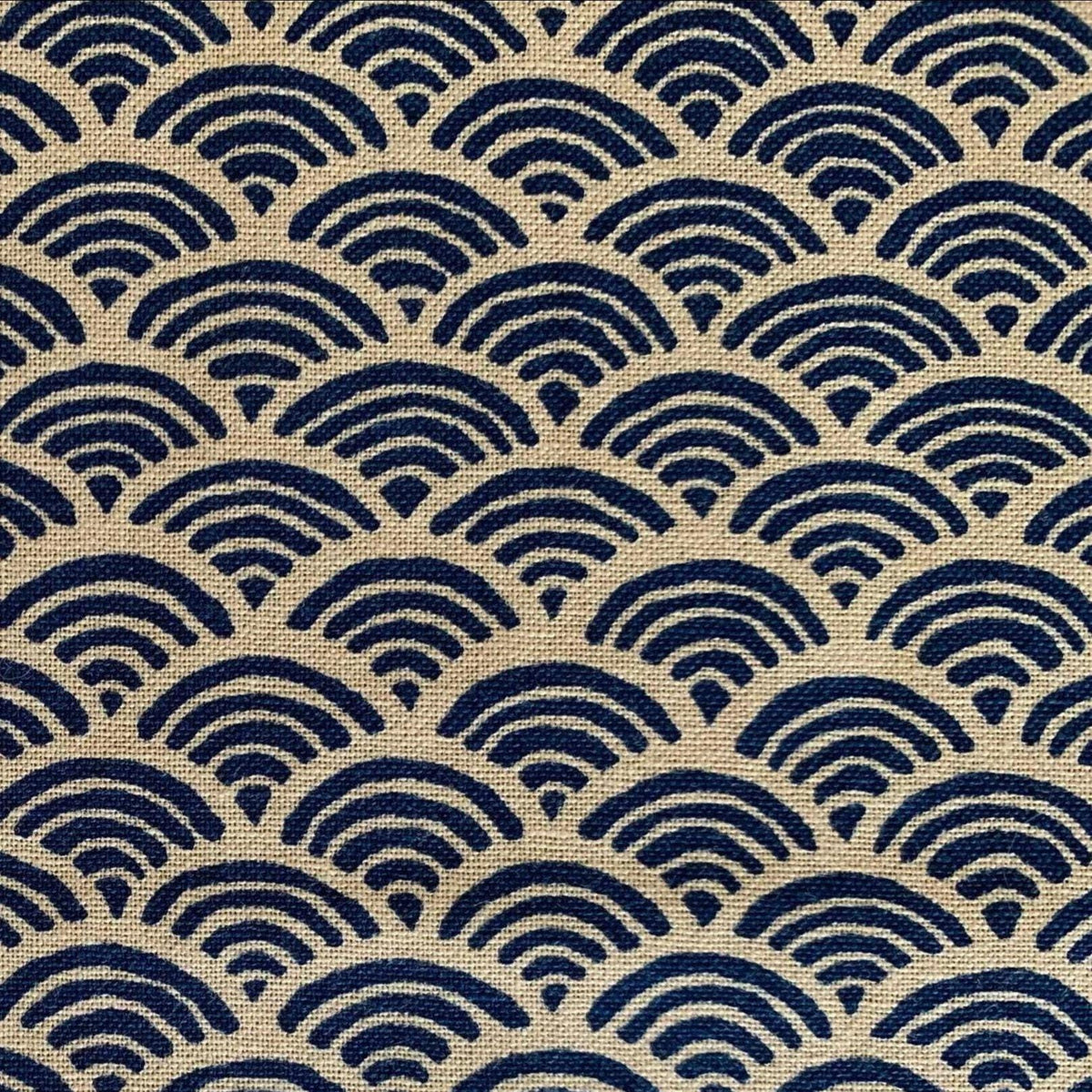Sevenberry - Waves Cotton Fabric - Beige Blue
