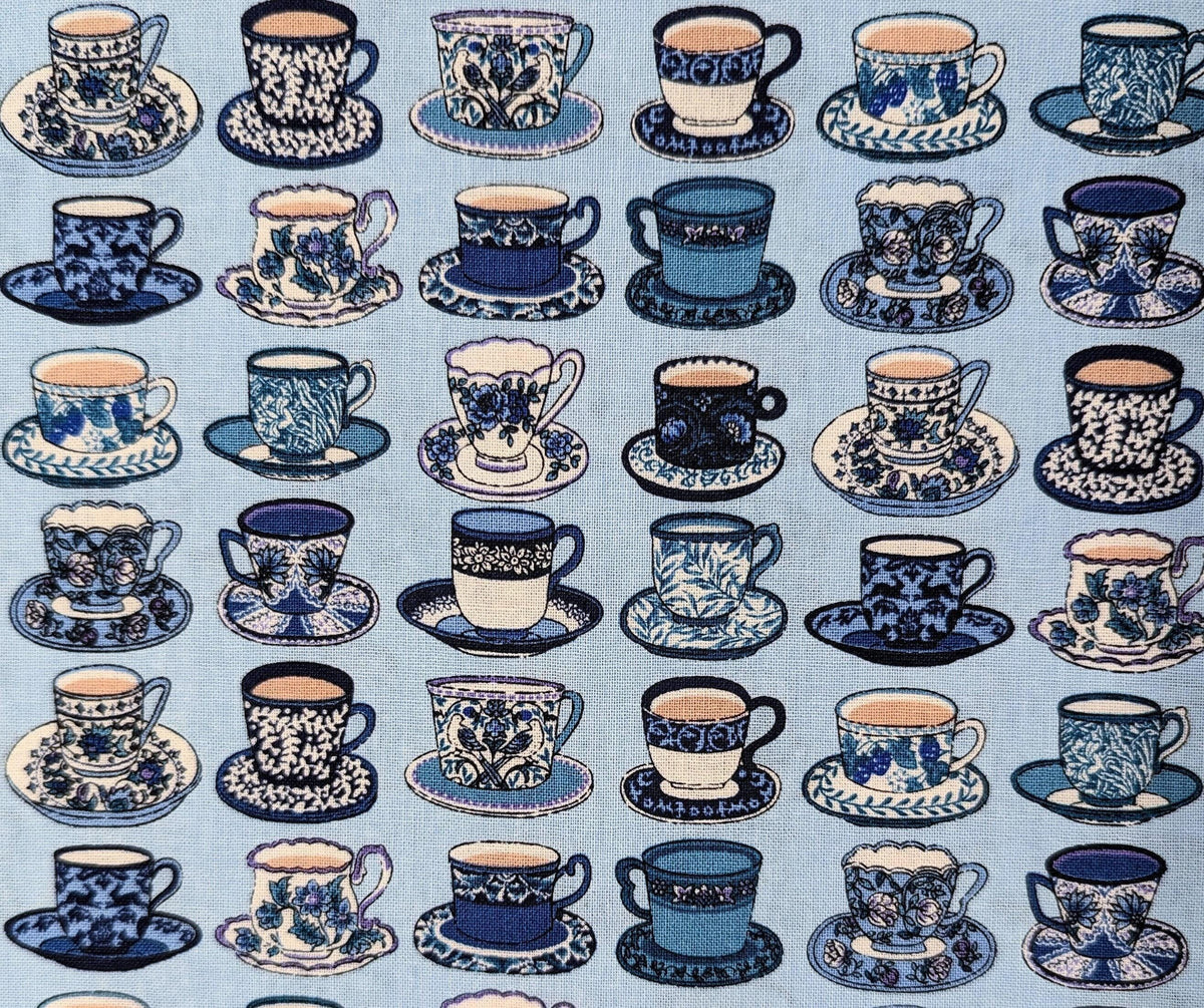 Senyo - Afternoon Tea Cotton Fabric - Blue